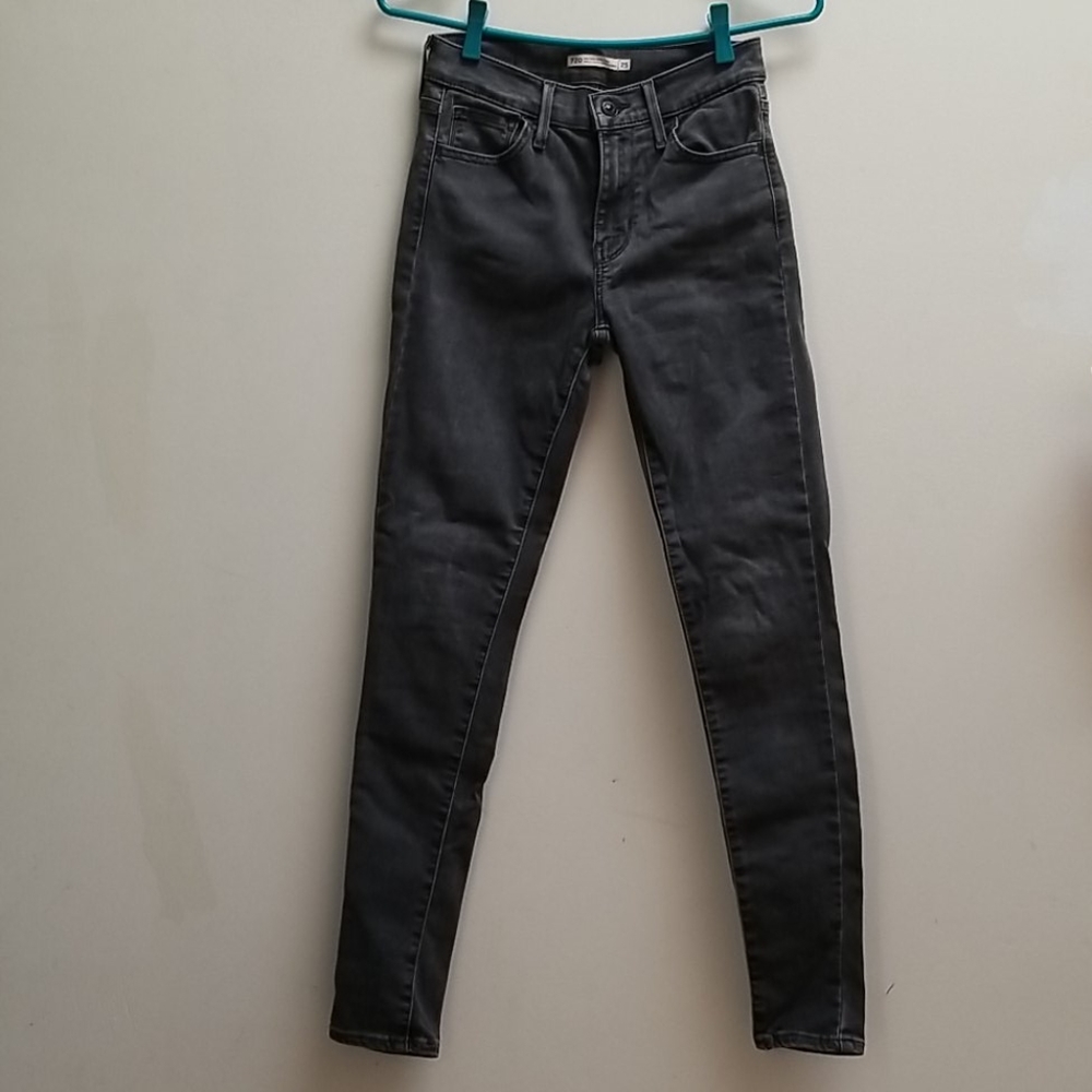 Levi's grey 720 high rise super skinny jeans 25
